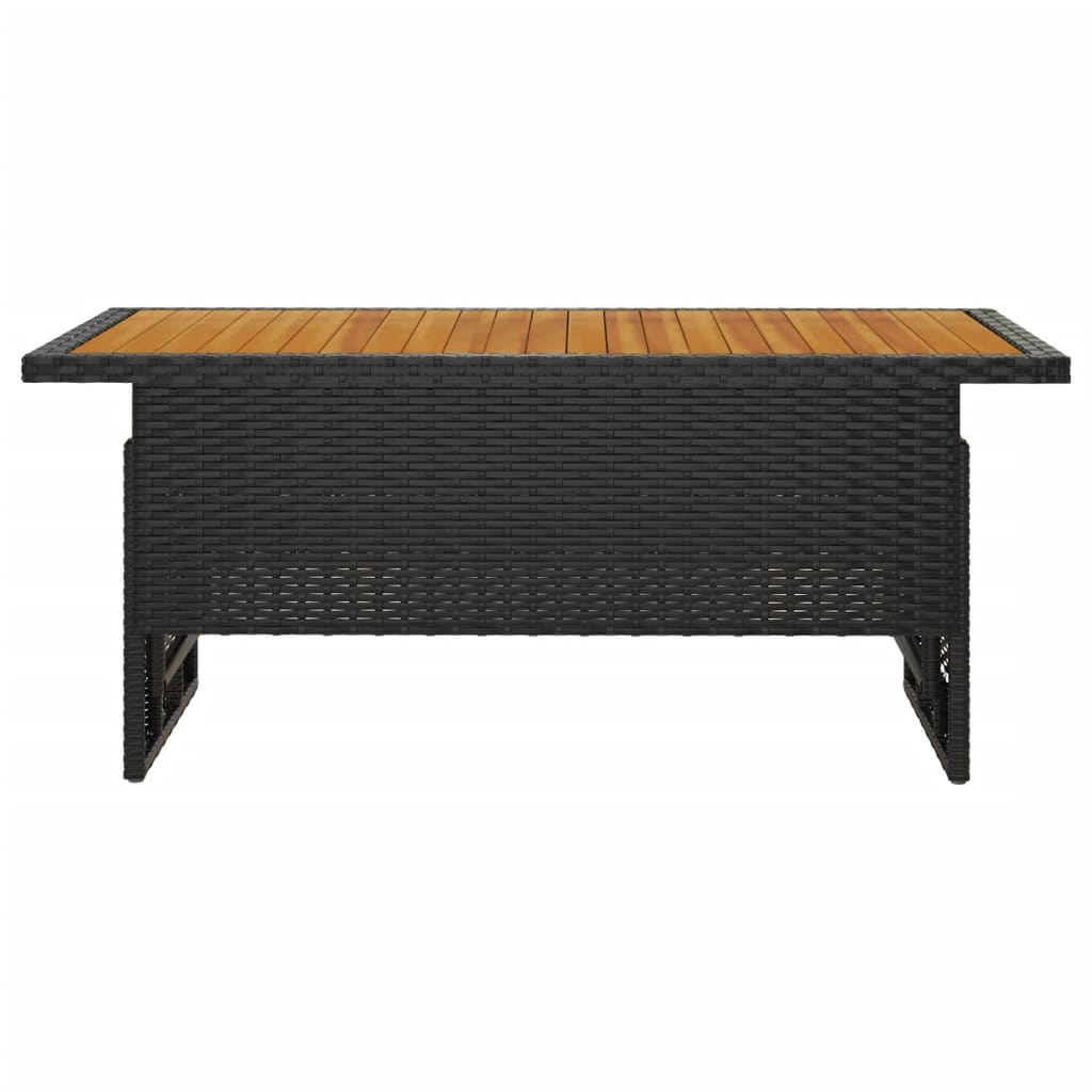 Black Garden Table 100x50x43 / 63 cm Maciza Wood