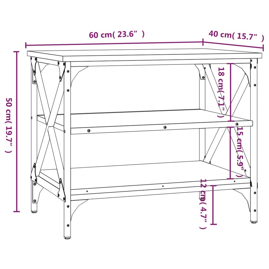 Mueble de TV madera negro 60x40x50 cm vidaXL