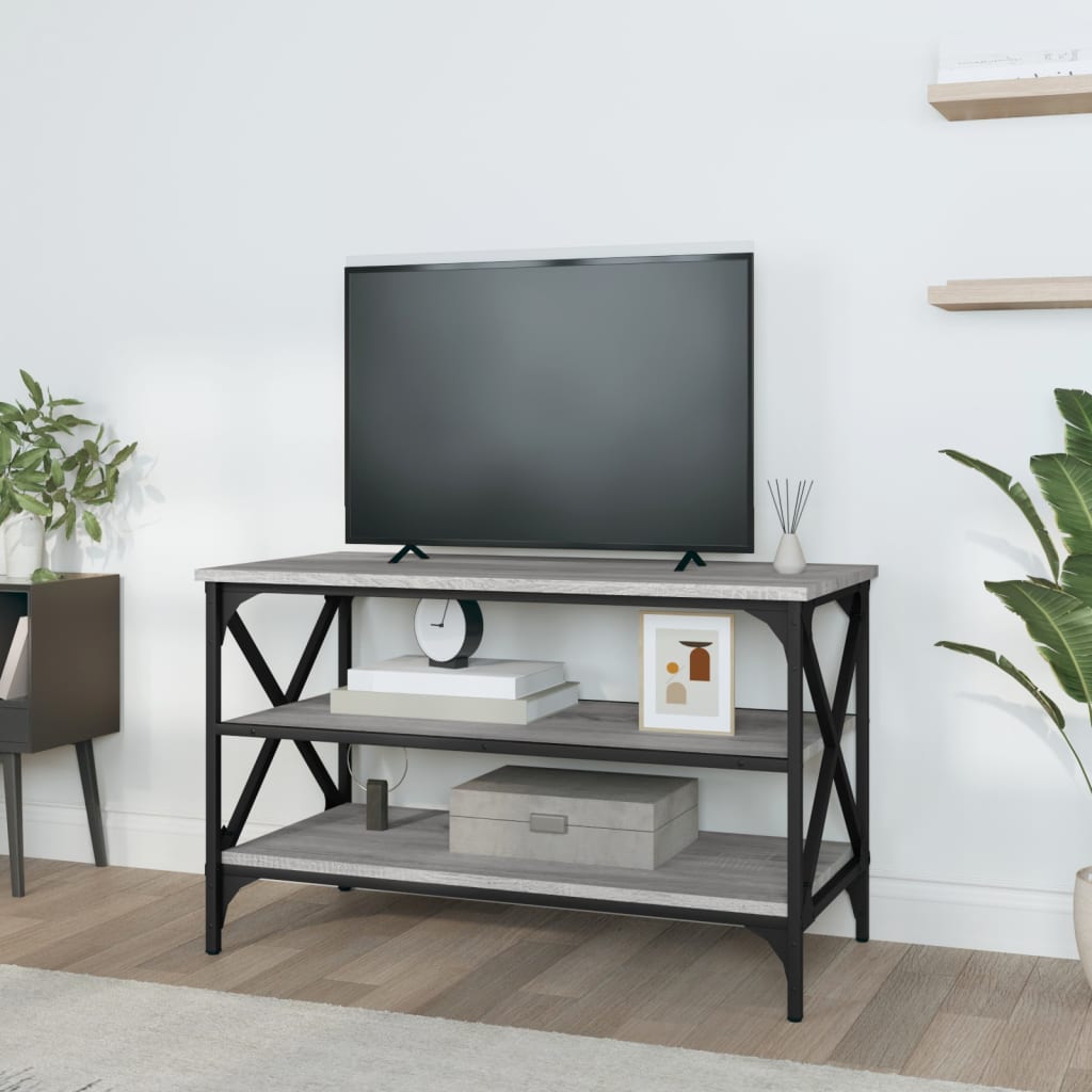 Mobili TV in legno grigio in legno grigio 80x40x50 cm