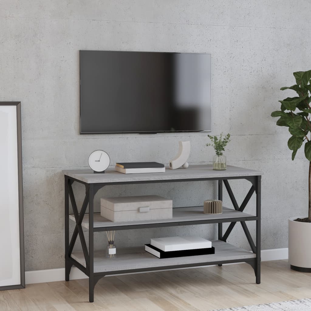 Vetonek Mueble para TV madera contrachapada gris Sonoma 80x40x50 cm