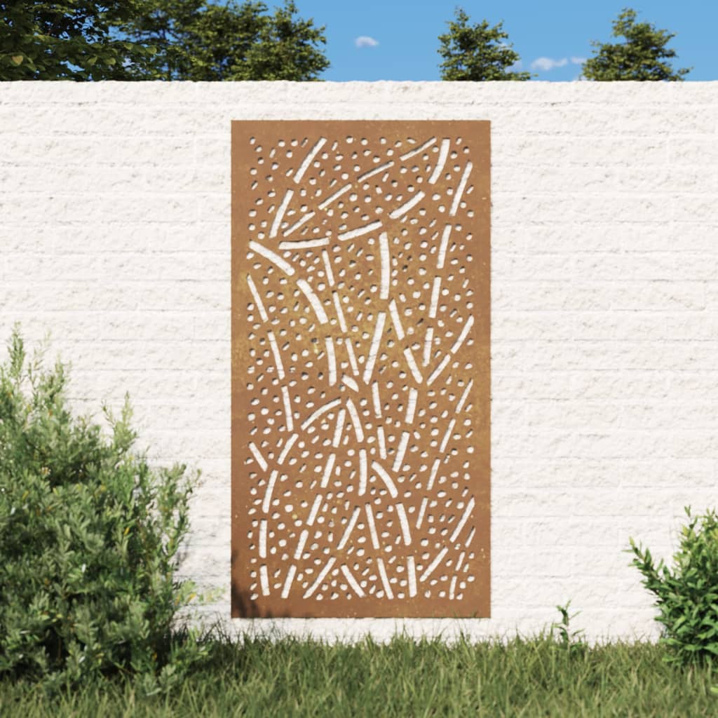 Vetonek Adorno de pared de jardín acero corten diseño de hoja 105x55 cm