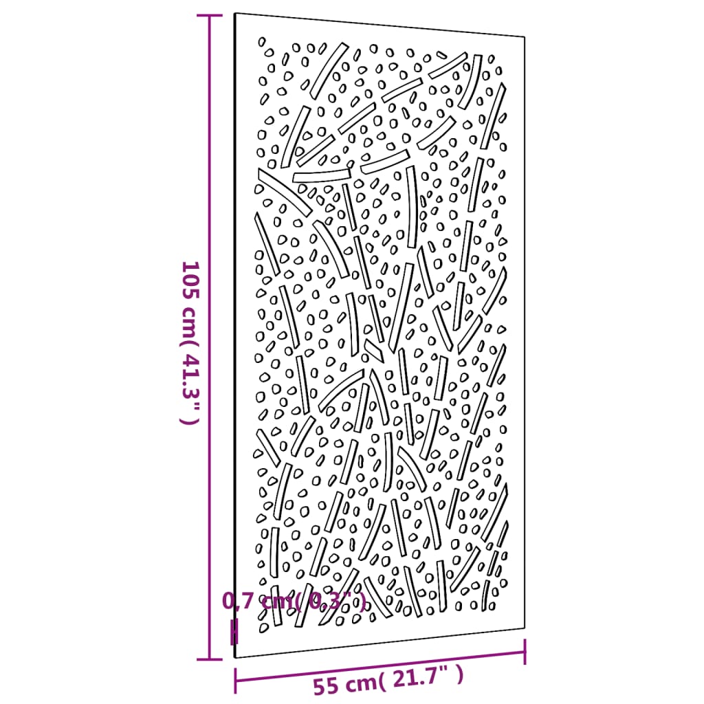 Adorno de pared de jardín acero corten diseño de hoja 105x55 cm