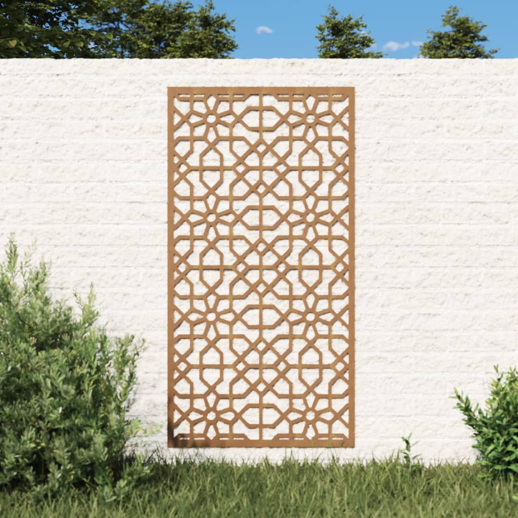 Vetonek Adorno de pared de jardín acero corten diseño morisco 105x55 cm