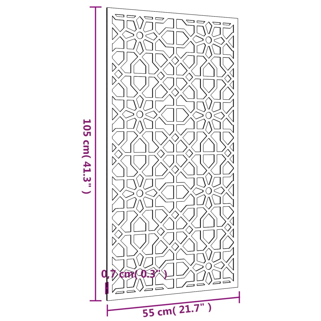 Lorategiko Harresia Adorno Corten Moorish Design 105x55 cm