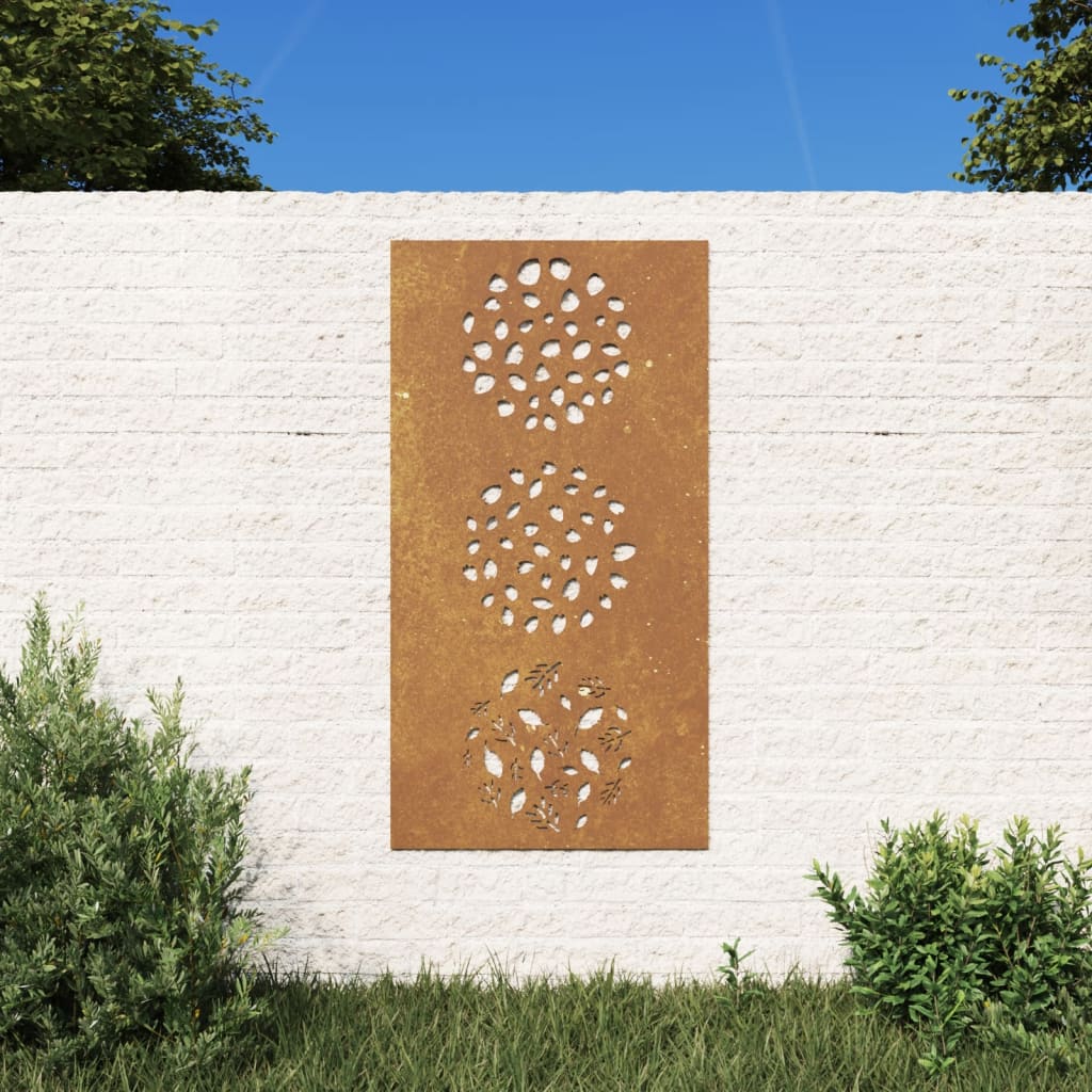 Vetonek Adorno de pared de jardín acero corten diseño de hoja 105x55 cm