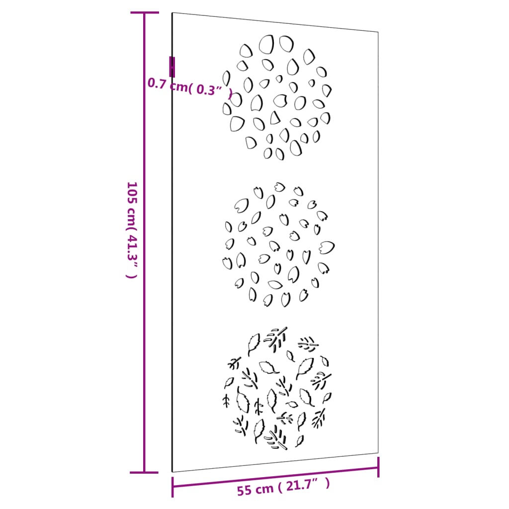 Lorategi Harresia Adorno Corten Hosto Diseinua 105x55 cm