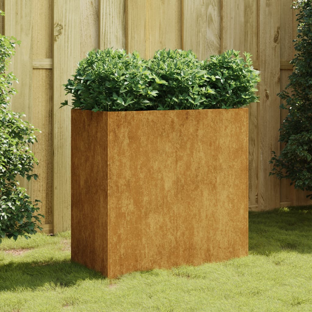 Jardinera de acero corten 80x40x80 cm v9555 Vetonek