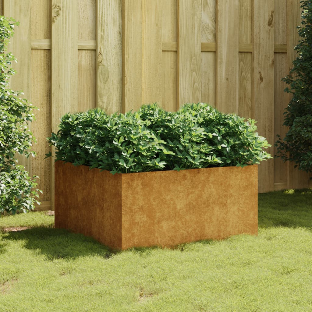 Jardinera de acero corten 80x80x40 cm v9616 Vetonek