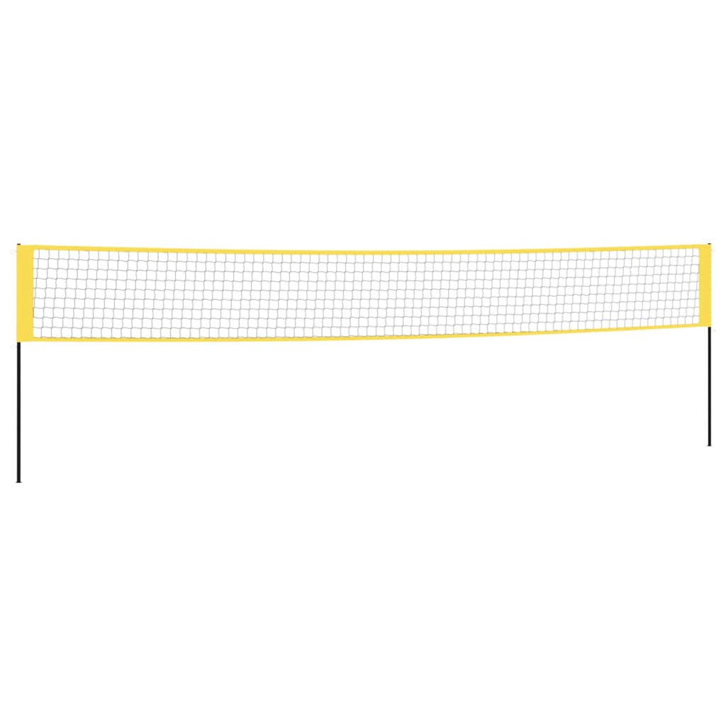 Red de bádminton tela PE amarillo y negro 600x155 cm vidaXL