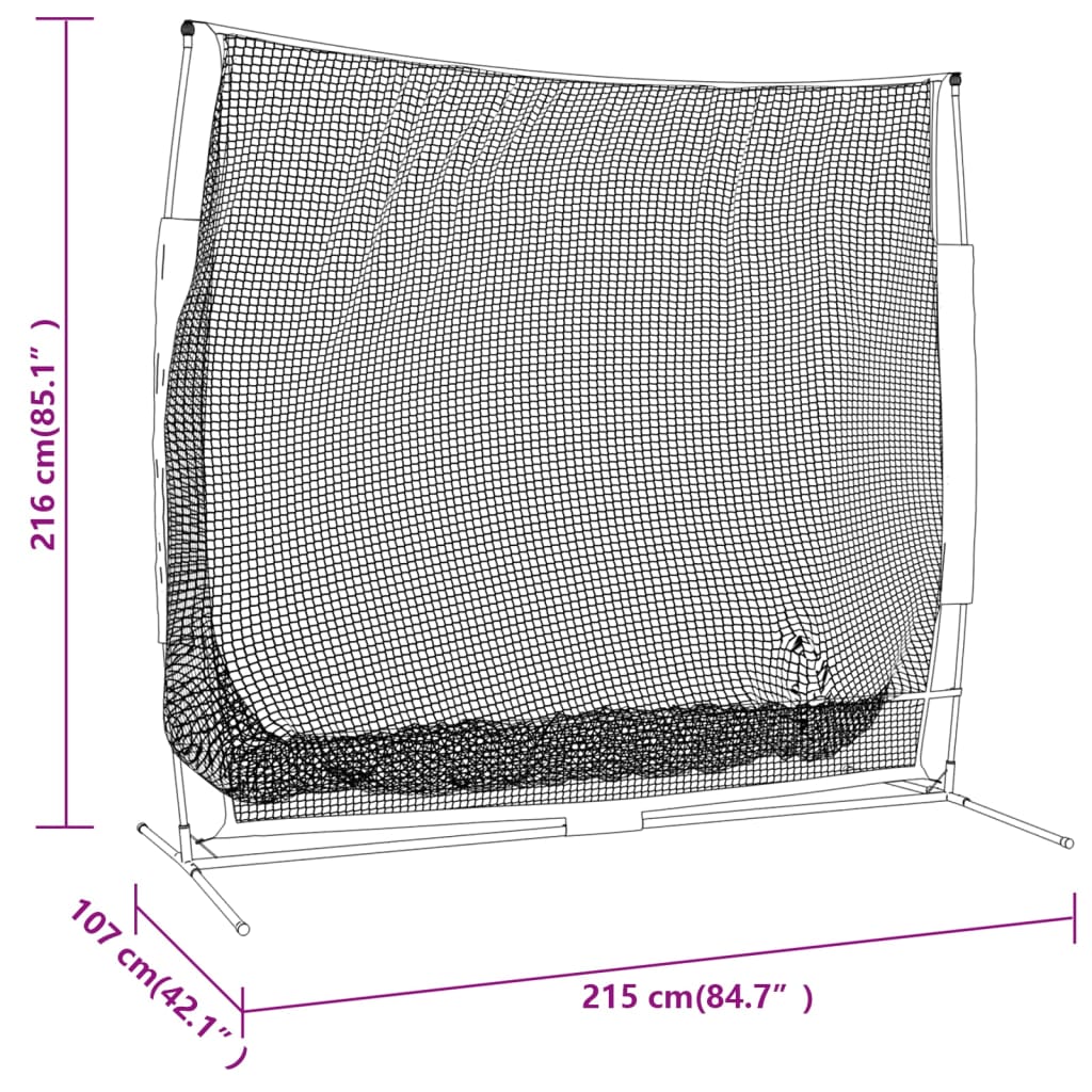 Rede de Treinamento de Golfe de Poliéster Black e Laranja 215x107x216 cm