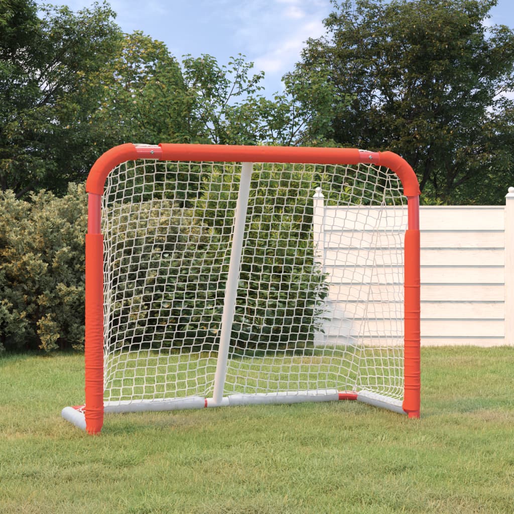 Vetonek Portería de hockey poliéster rojo y blanco 137x66x112 cm