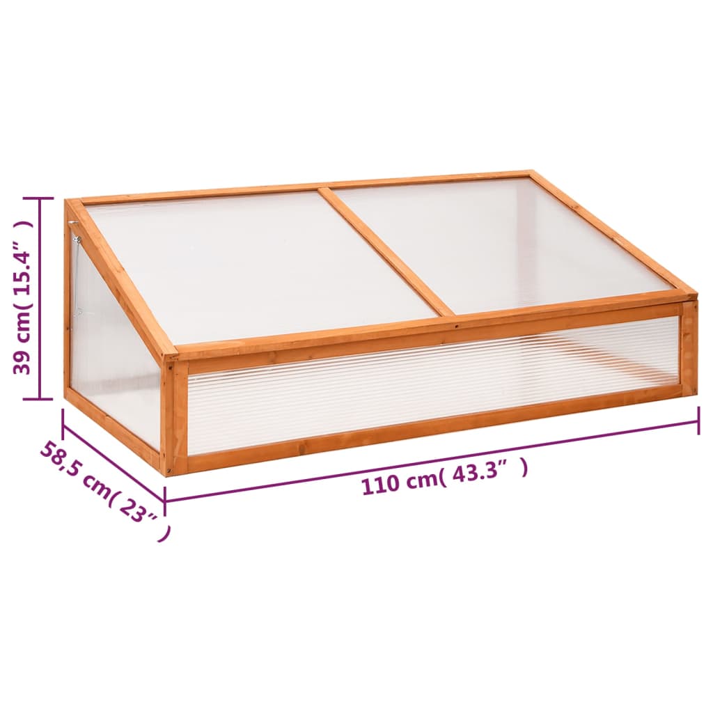 Invernadero madera de abeto naranja 110x58,5x39 cm vidaXL