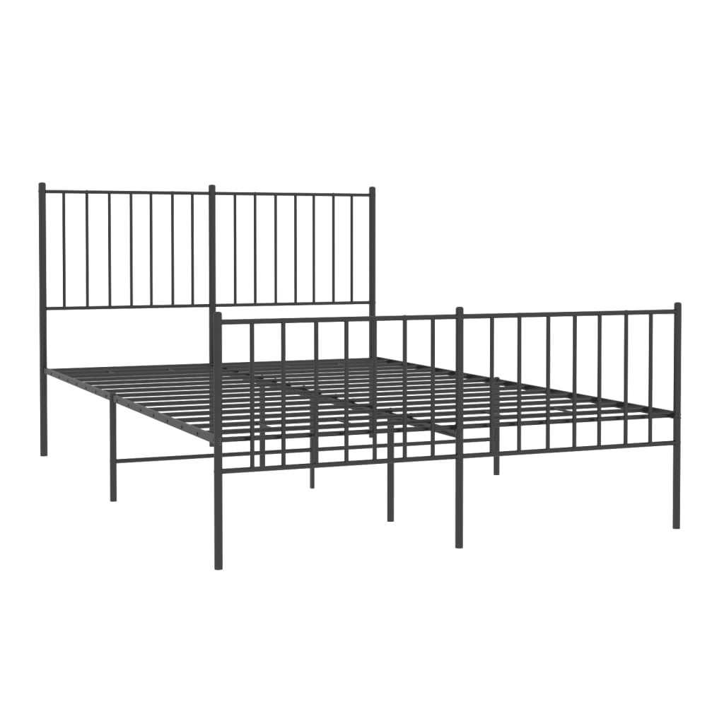 Cama sem cama de colchão com estribo de metal preto 120x190 cm