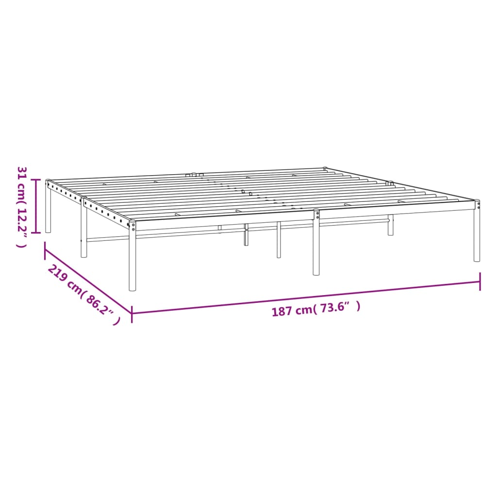 Estructura de cama sin colchón metal blanco 183x213 cm