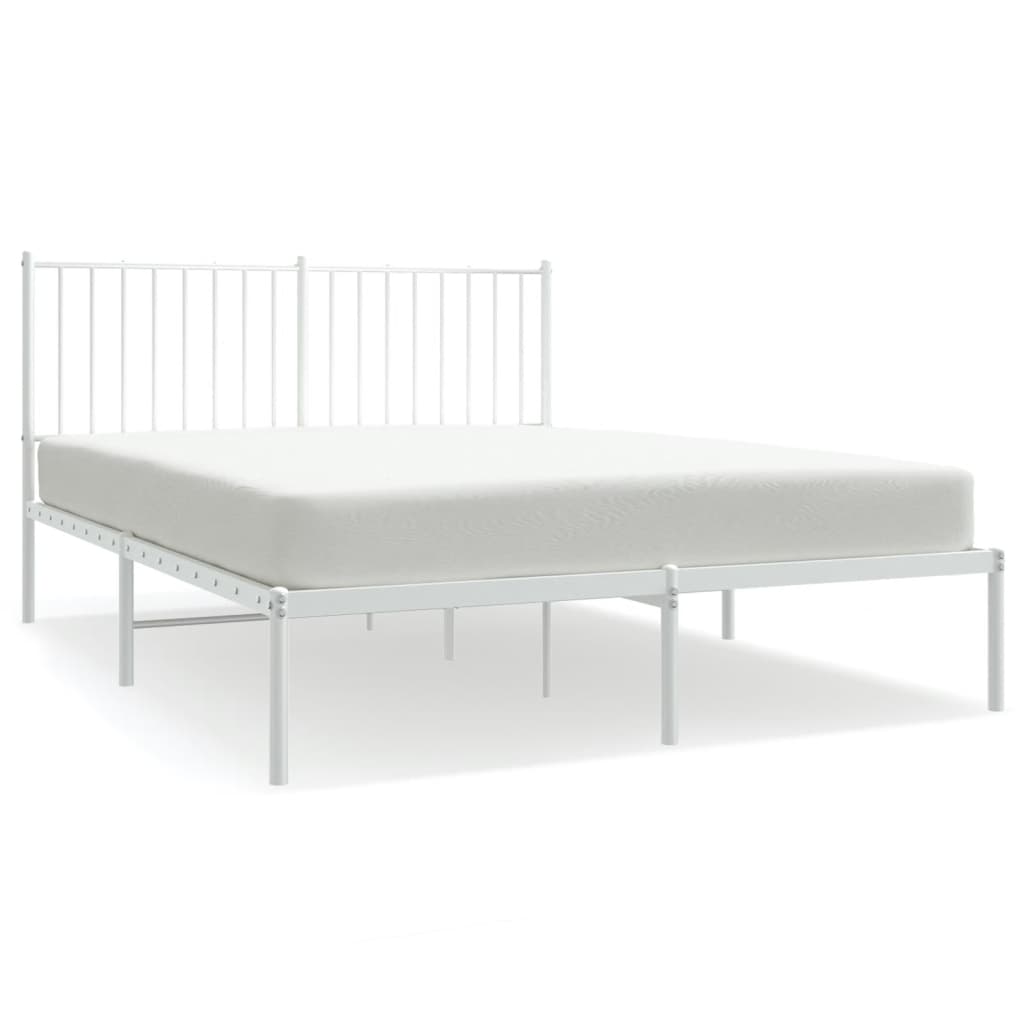 Estructura cama sin colchón con cabecero metal blanco 140x200cm vidaXL