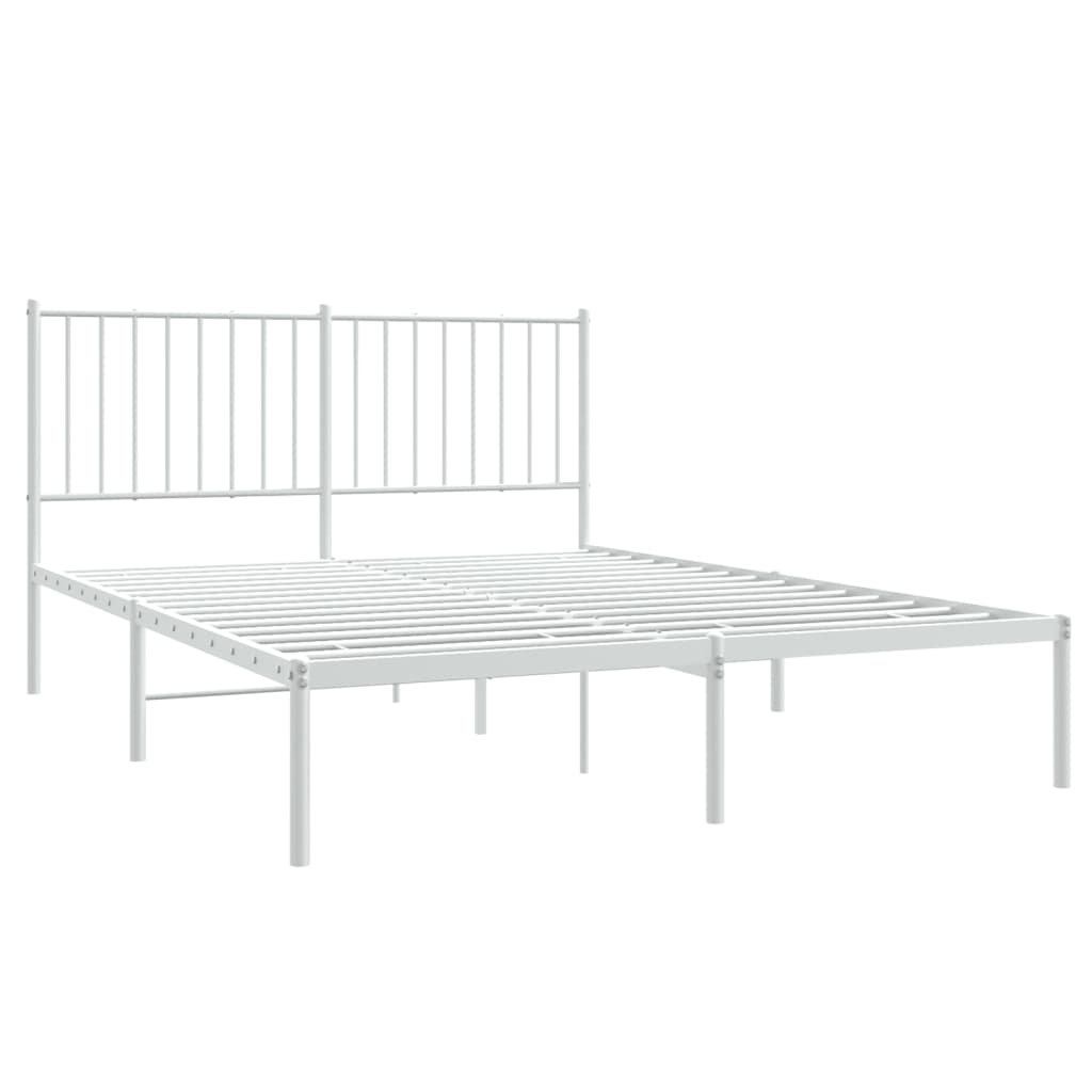 Estructura cama sin colchón con cabecero metal blanco 140x200cm vidaXL