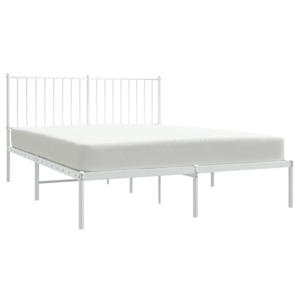 Estructura cama sin colchón con cabecero metal blanco 140x200cm vidaXL