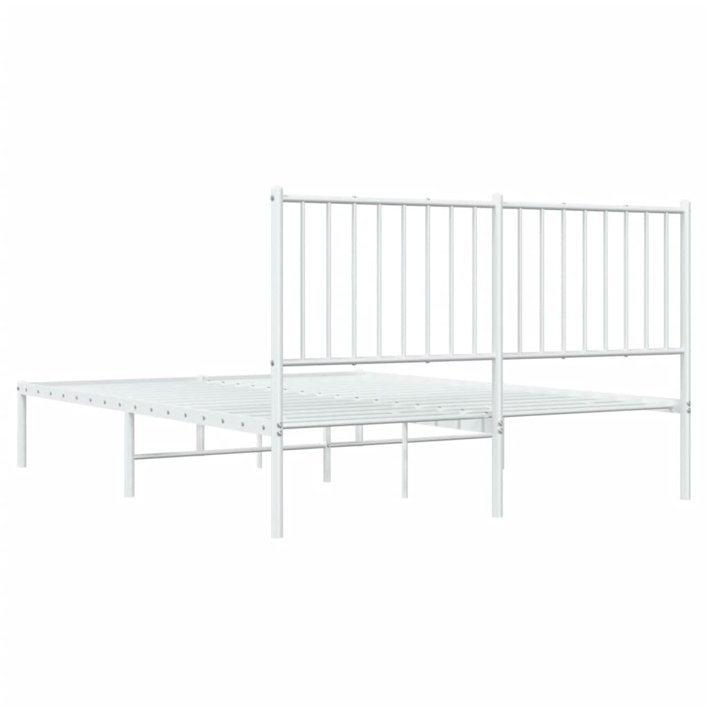 Estructura cama sin colchón con cabecero metal blanco 140x200cm vidaXL