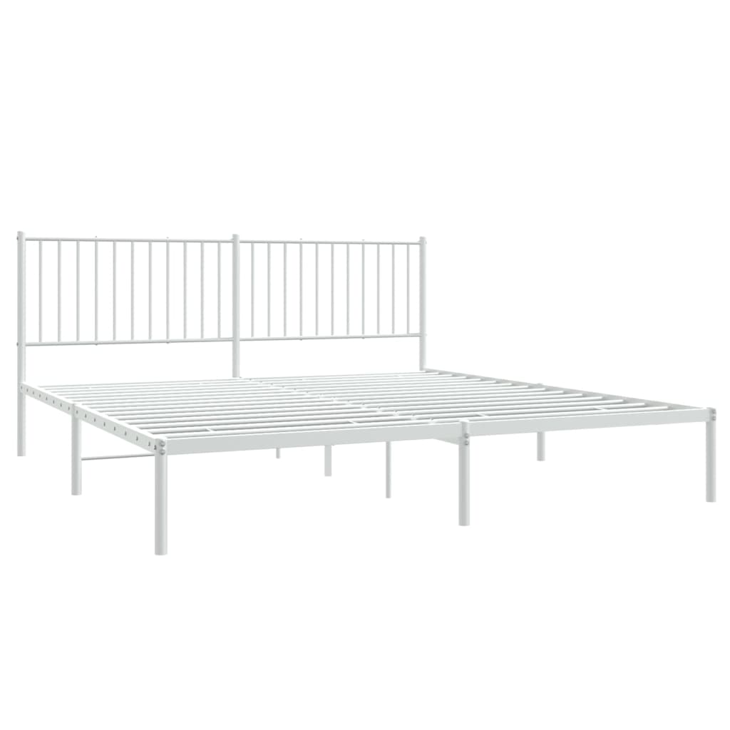 Letto senza materasso con testiera in metallo bianco 180x200 cm