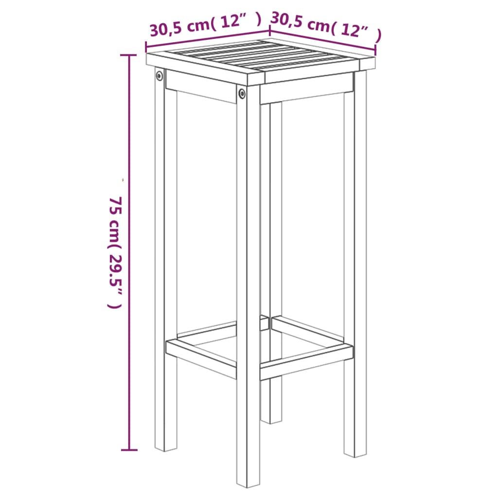 Mesa y taburetes altos de jardín 5 pzas madera maciza acacia vidaXL