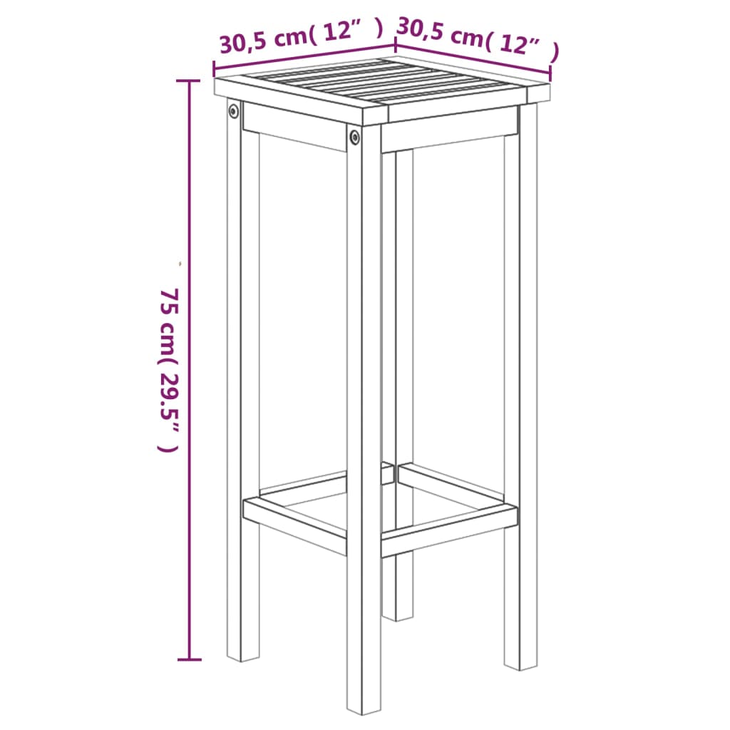 Mesa y taburetes altos de jardín 7 pzas madera maciza acacia vidaXL