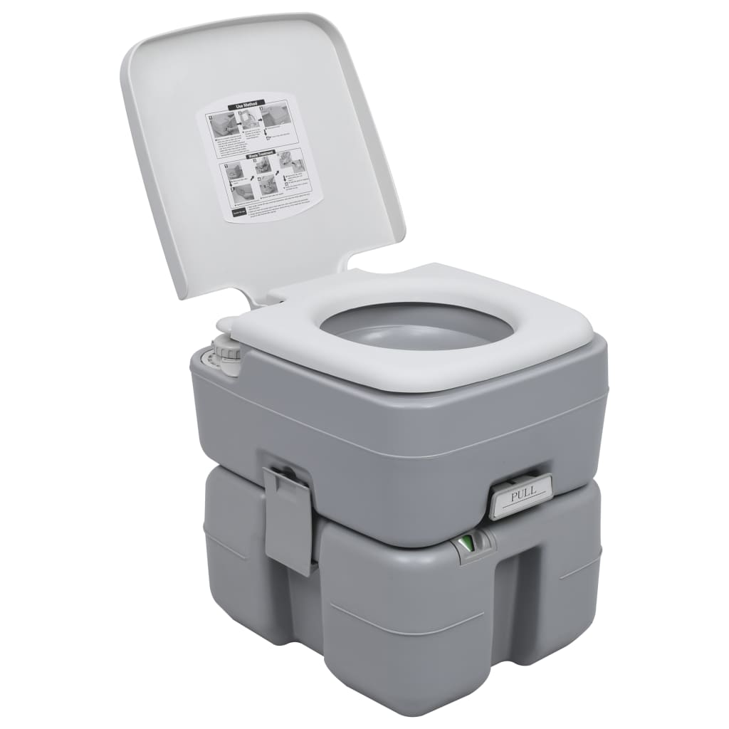 Juego de inodoro con lavabo portátil para camping vidaXL