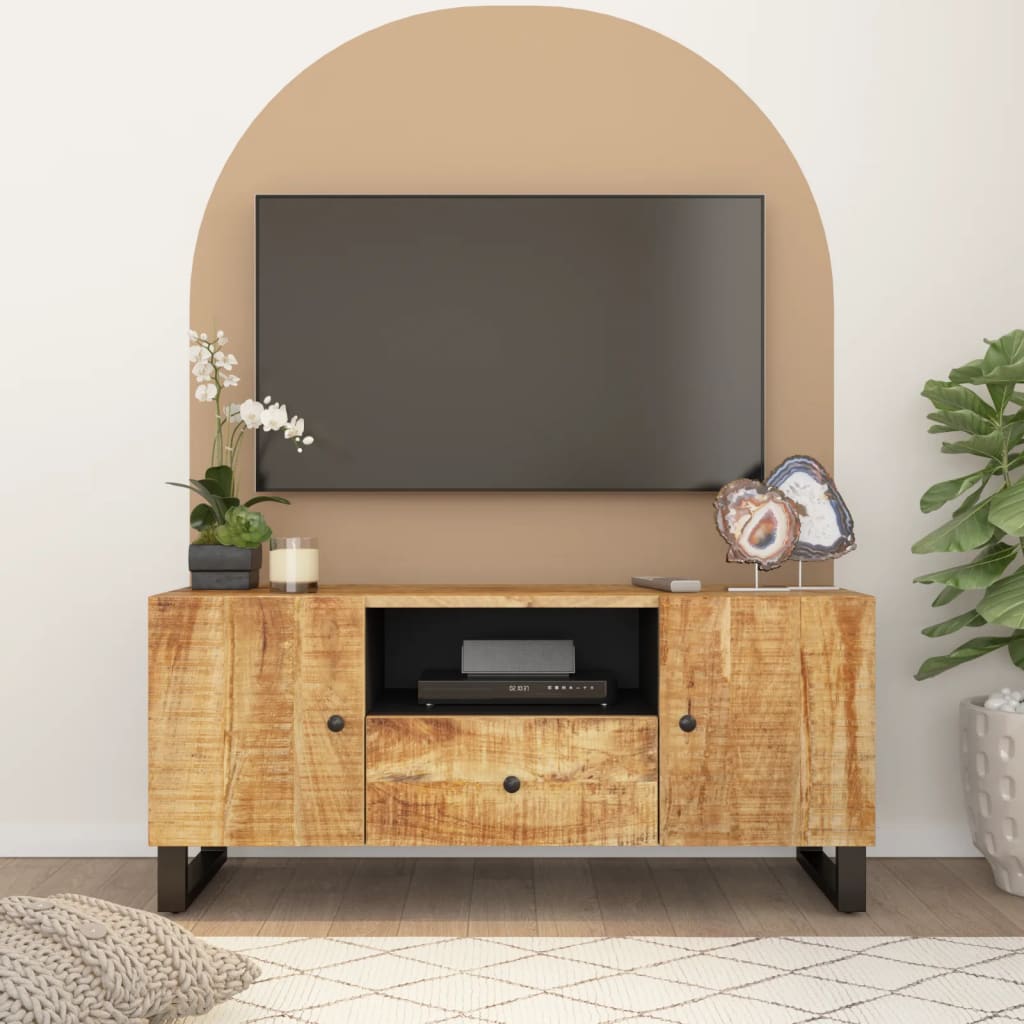 Vetonek Mueble de TV madera mango y madera contrachapada 105x33,5x46 cm