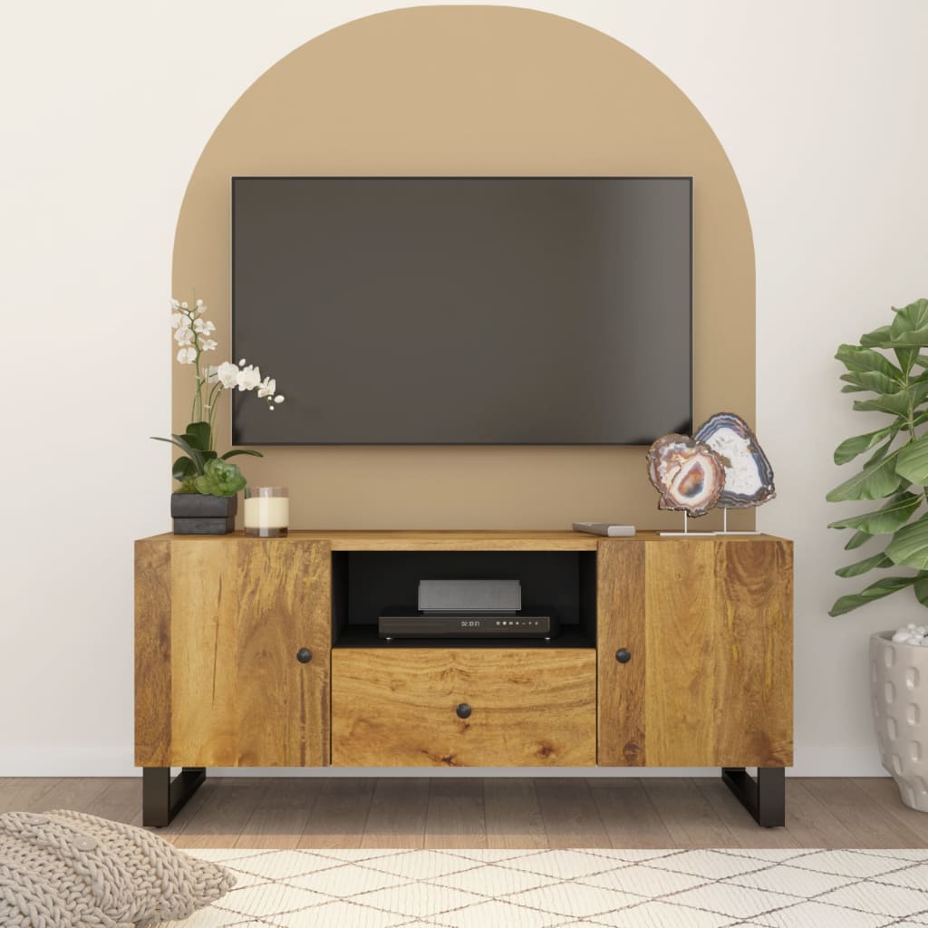 Vetonek Mueble de TV madera mango y madera contrachapada 105x33,5x46 cm