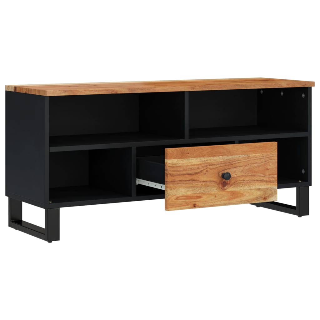 Mueble de TV madera acacia y madera 100x33x46 cm