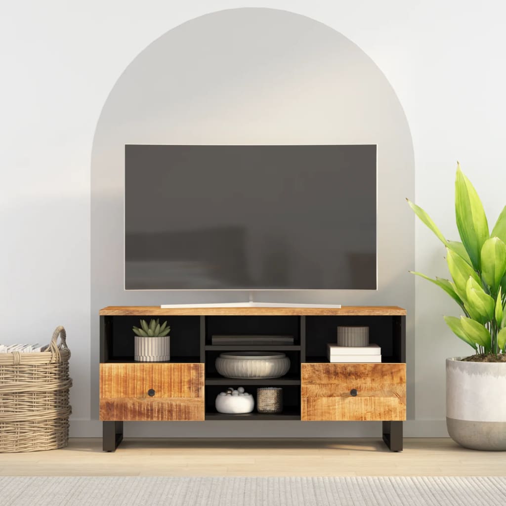 Vetonek Mueble de TV madera mango y madera de ingeniería 100x33x46 cm