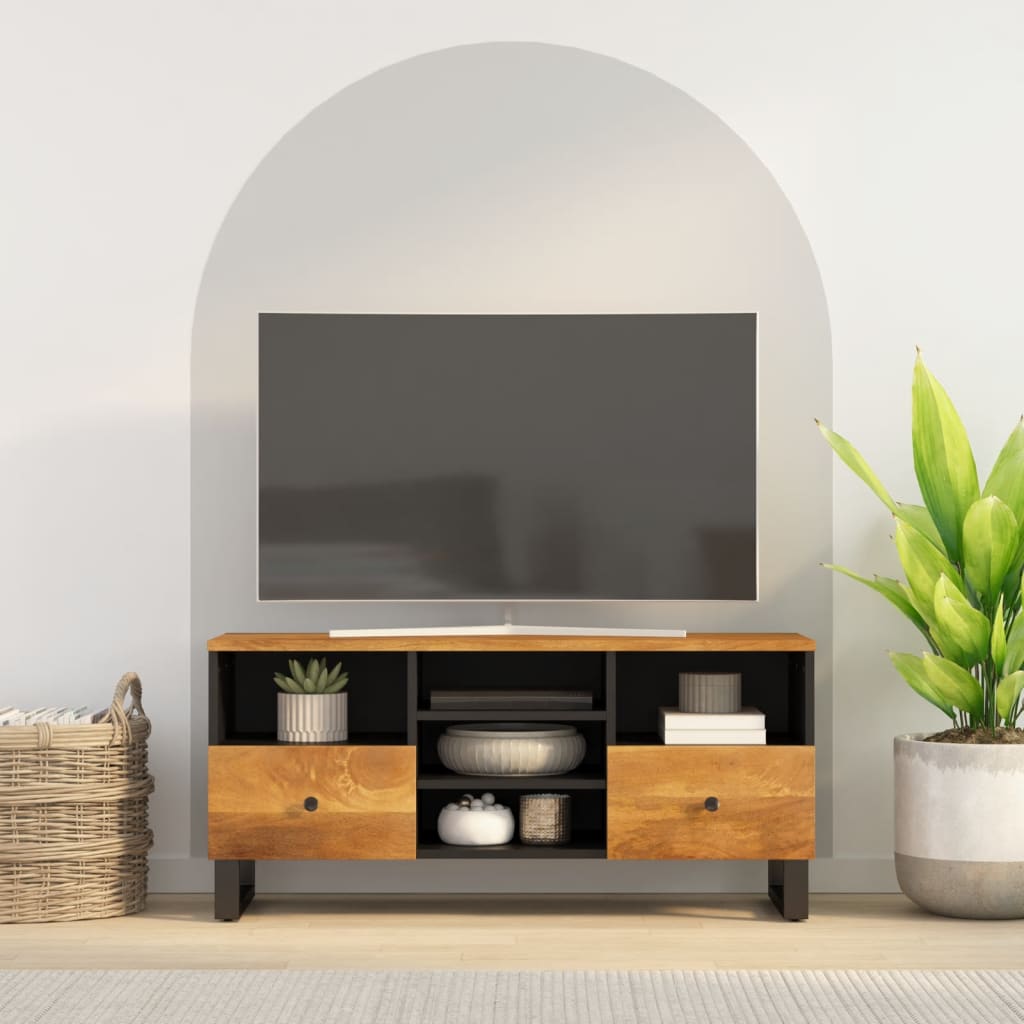 Vetonek Mueble de TV madera mango y madera de ingeniería 100x33x46 cm