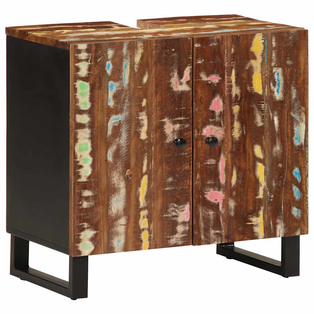Mueble de lavabo madera reciclada madera ingeniería 62x33x58 cm v4917 Vetonek