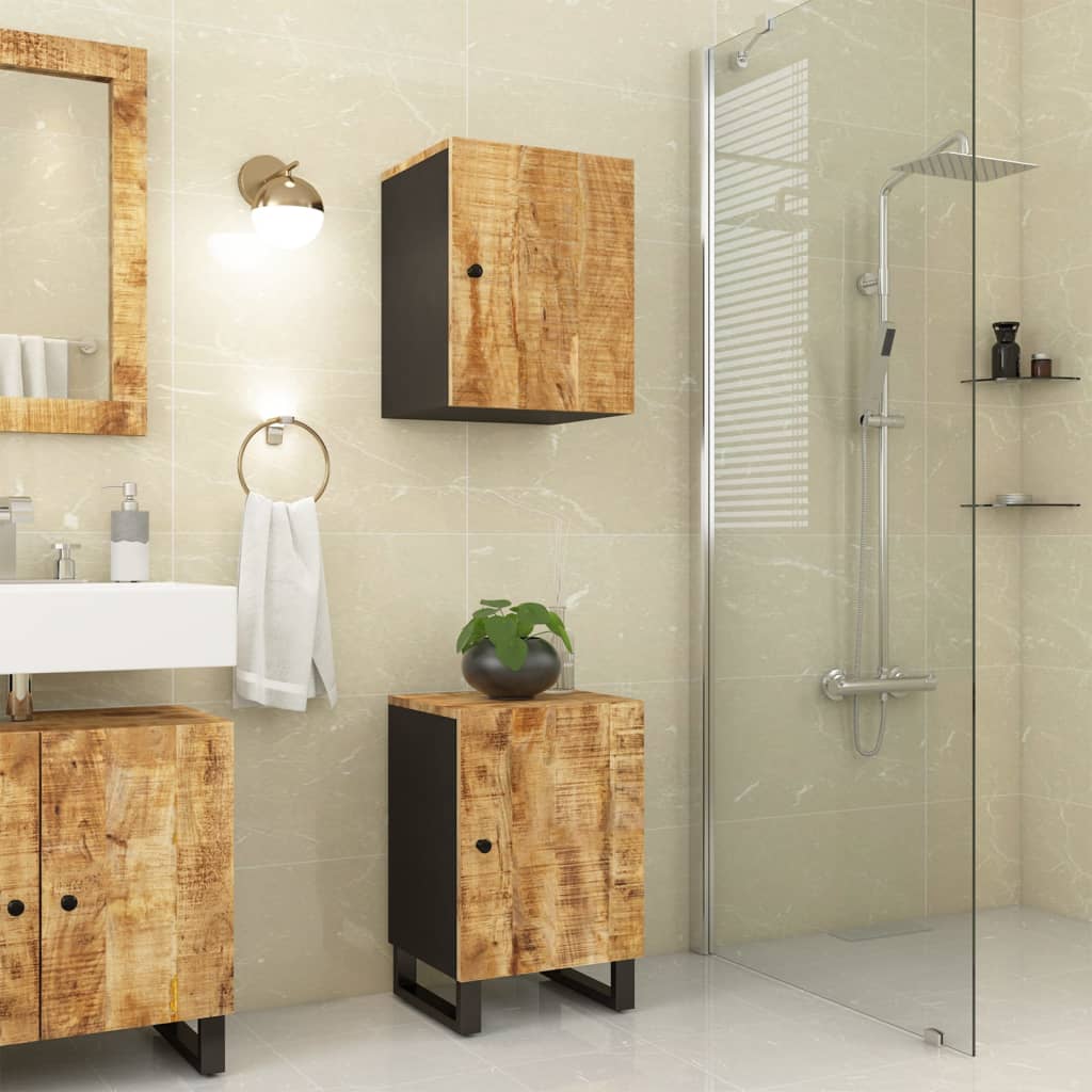 Vetonek Mueble de baño madera maciza de mango 38x33x58 cm