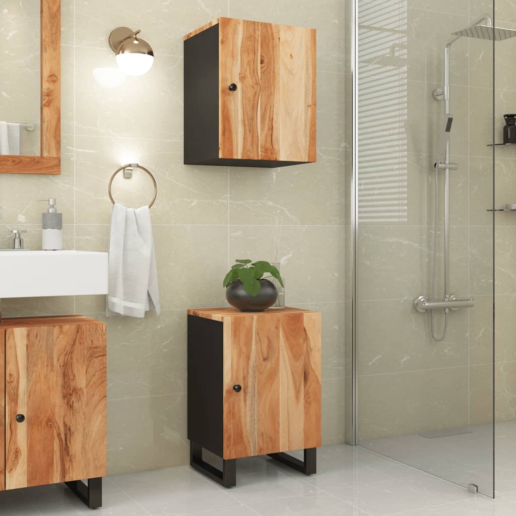 Vetonek Mueble de baño madera maciza de acacia 38x33x58 cm