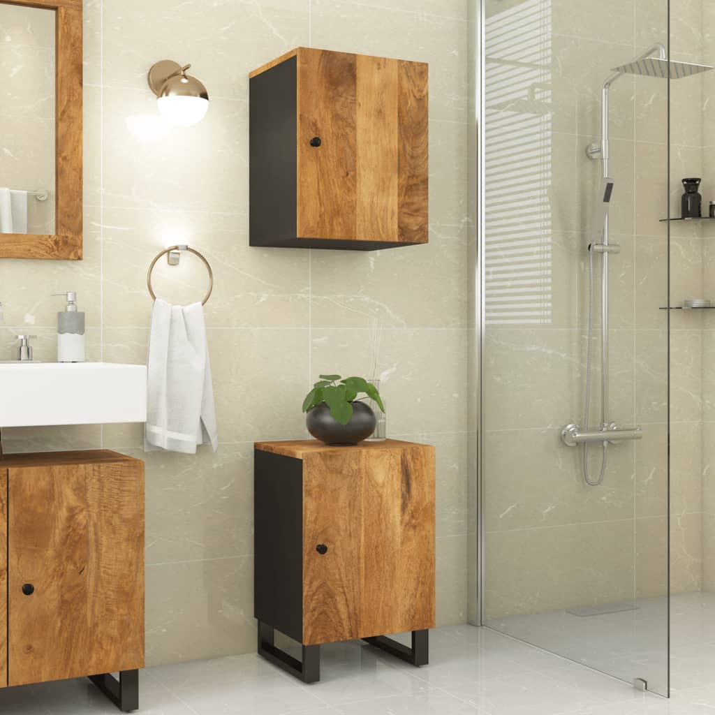 Vetonek Mueble de baño madera maciza de mango 38x33x58 cm