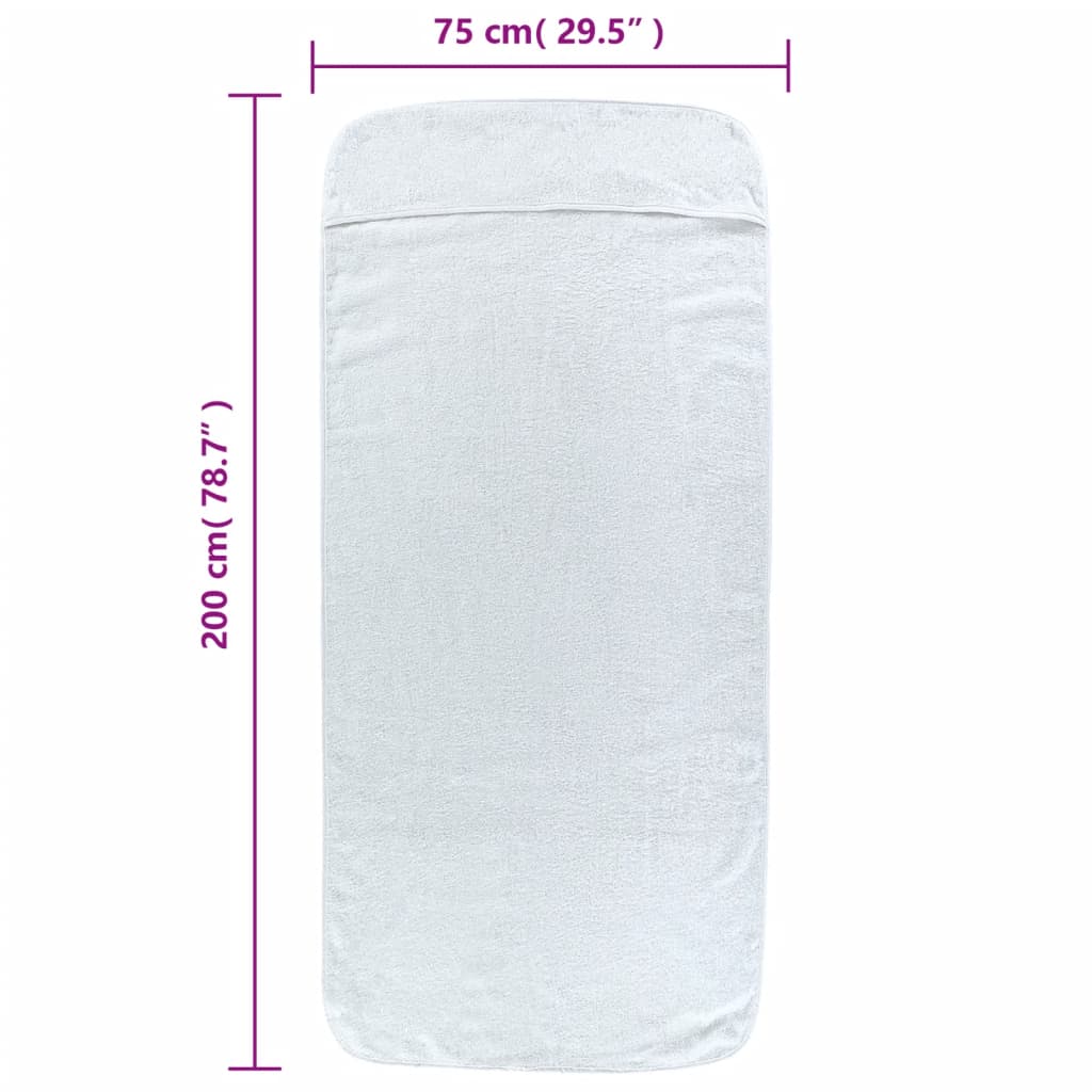 Toallas de playa 2 uds tela blanco 400 g/m² 75x200 cm vidaXL