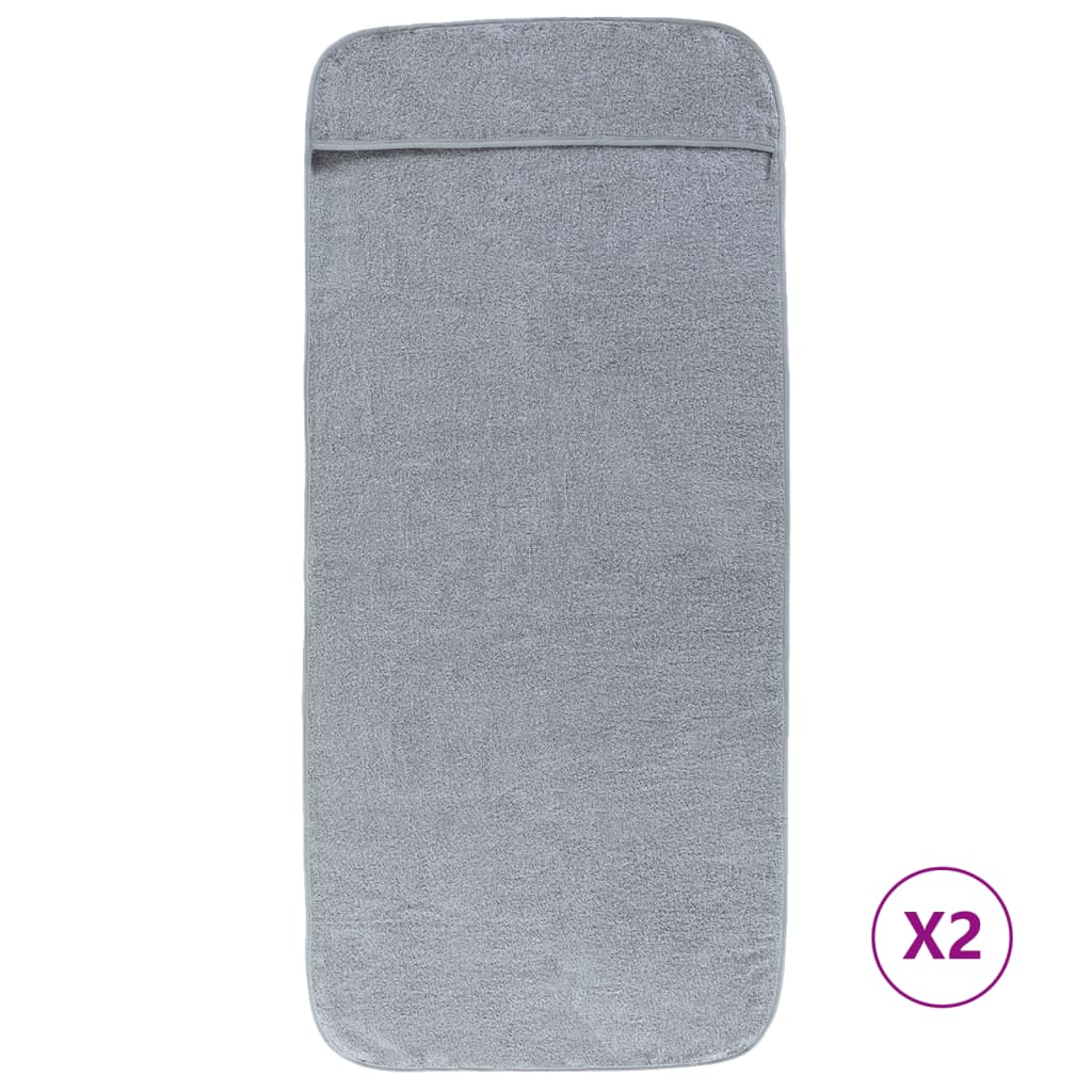 Toallas de playa 2 uds tela gris 400 g/m² 60x135 cm vidaXL