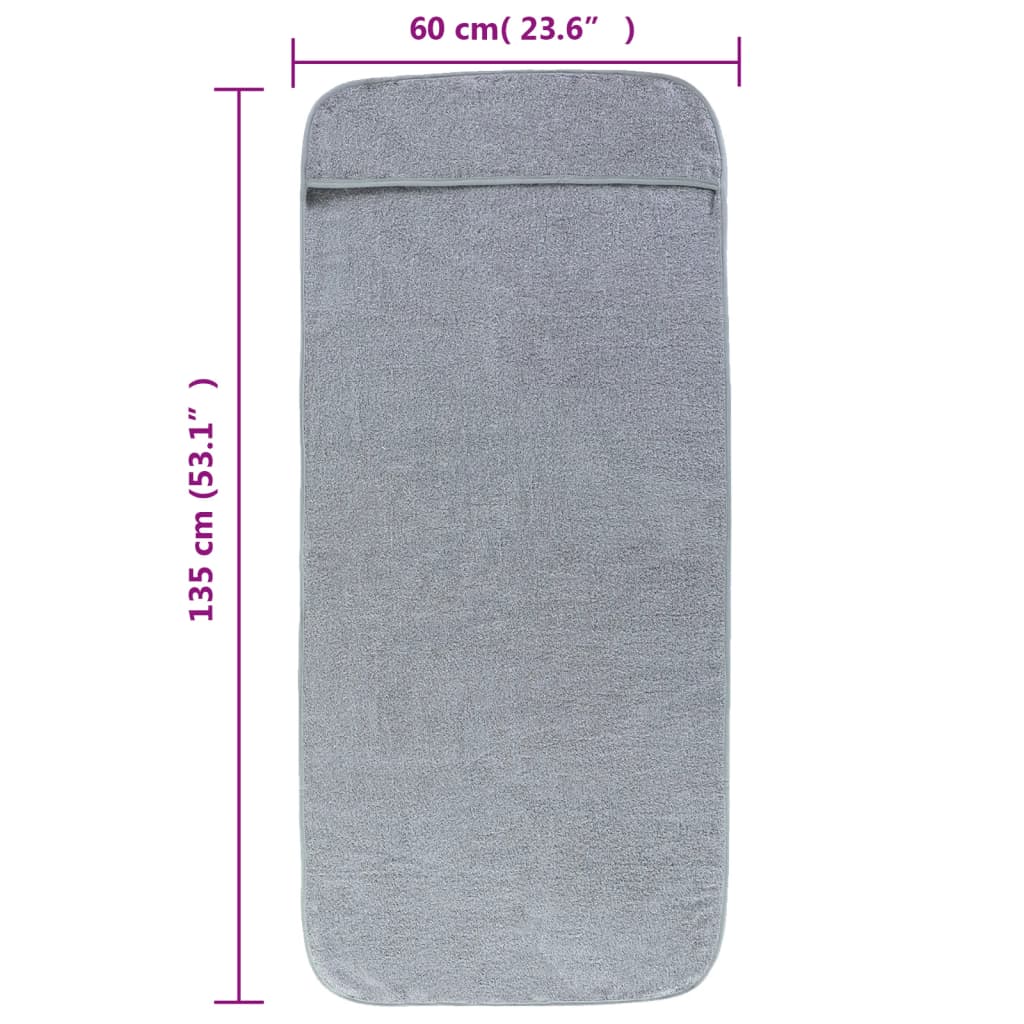 Toallas de playa 2 uds tela gris 400 g/m² 60x135 cm vidaXL