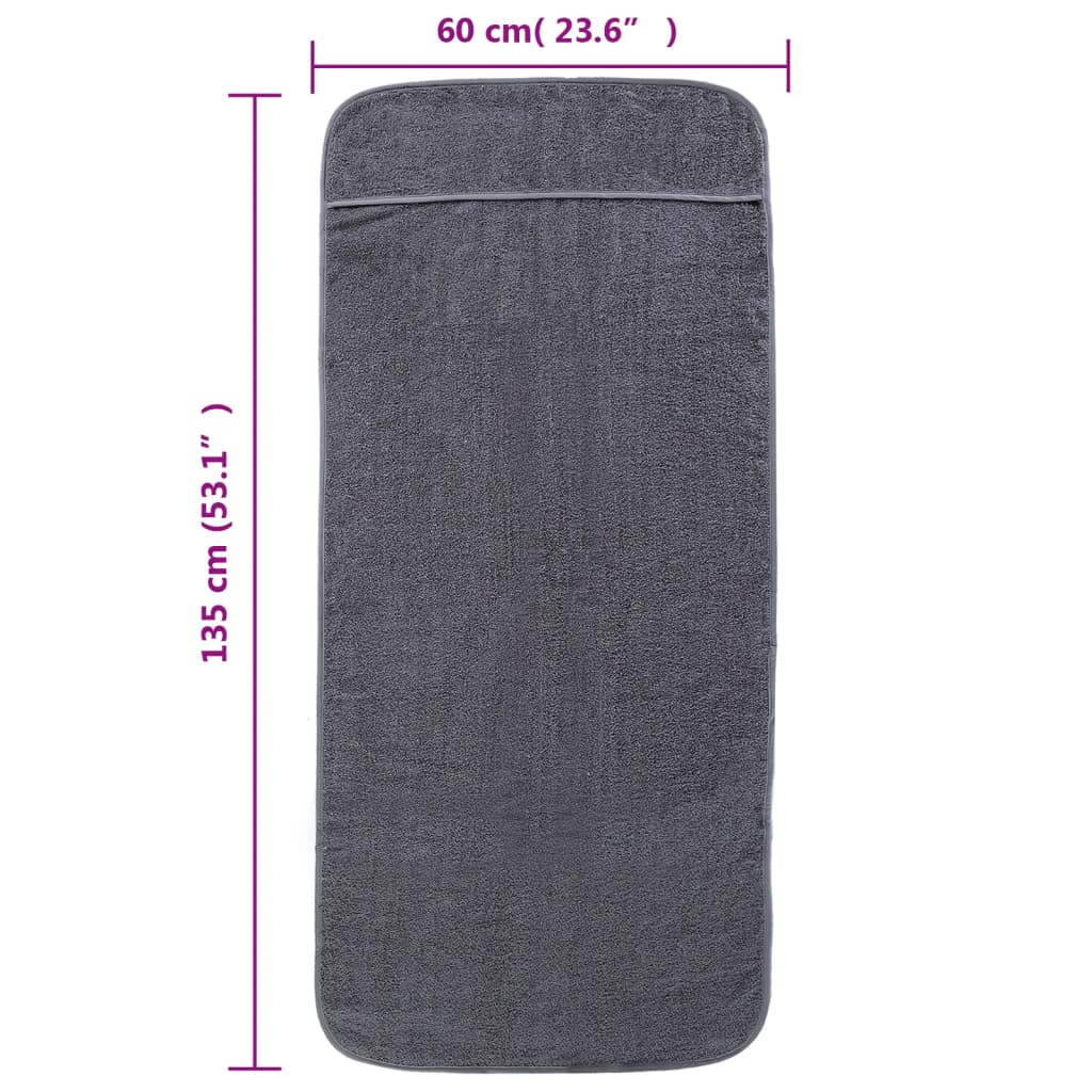 Toallas de playa 2 uds tela gris antracita 400 g/m² 60x135 cm vidaXL