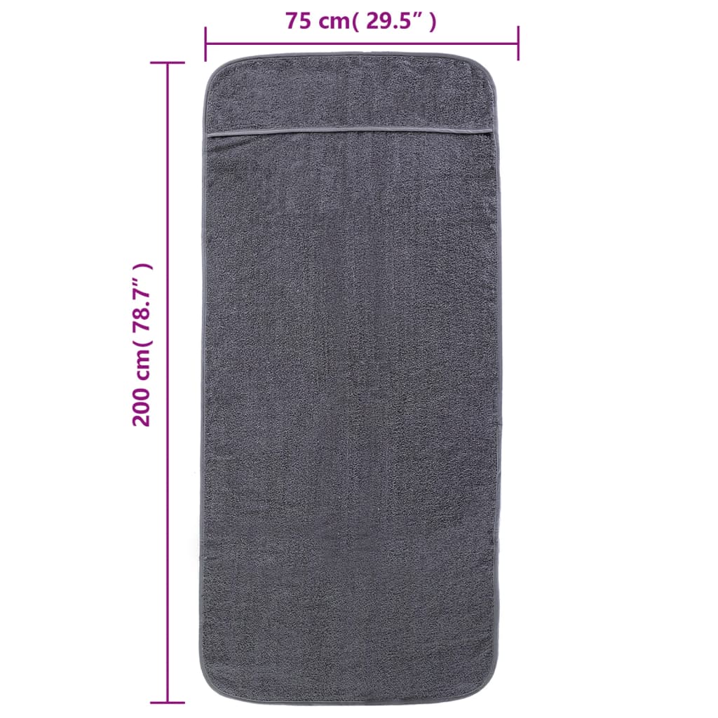 Toallas de playa 2 uds tela gris antracita 400 g/m² 75x200 cm vidaXL