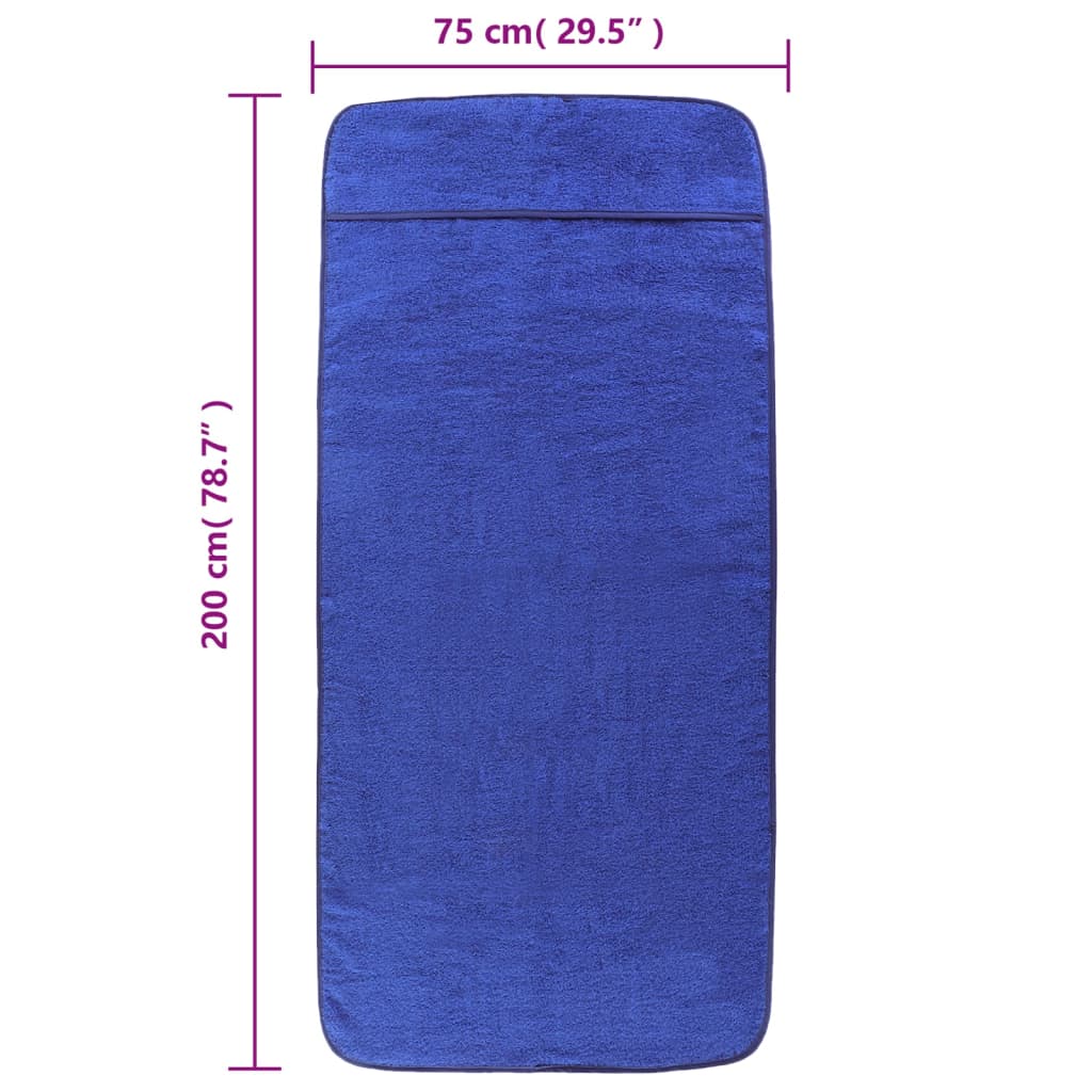 Toallas de playa 2 uds tela azul klein 400 g/m² 75x200 cm vidaXL