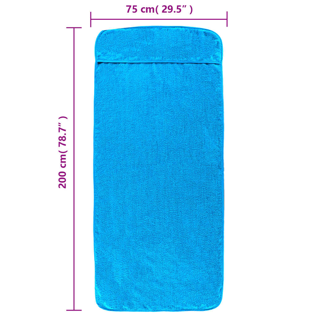 Toallas de playa 2 uds tela turquesa 400 g/m² 75x200 cm vidaXL