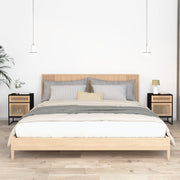 Tables de chevet 2 pcs fer noir et bois 40x30x55,5 cm v6065 Vetonek