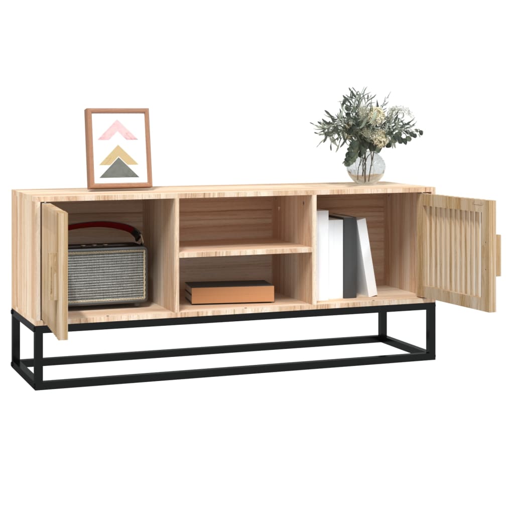 Mueble de TV hierro y madera 105x30x45 cm