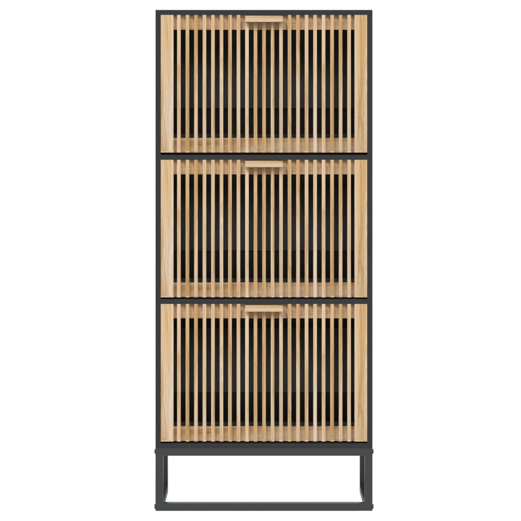 Mueble zapatero madera negro 52x25x120 cm vidaXL