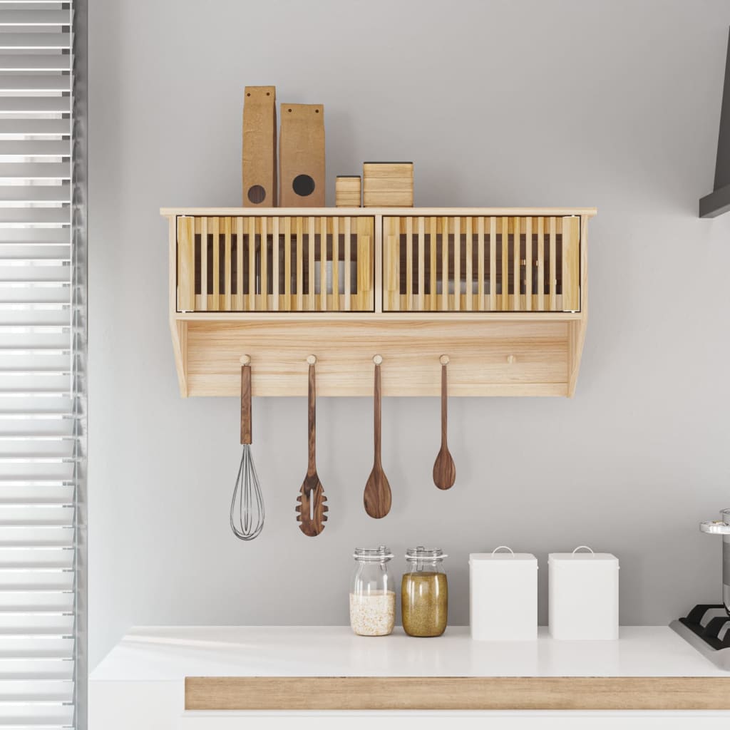 Wall cabinet hooks plywood 80x24x35.5 cm v6447 - Vetonek