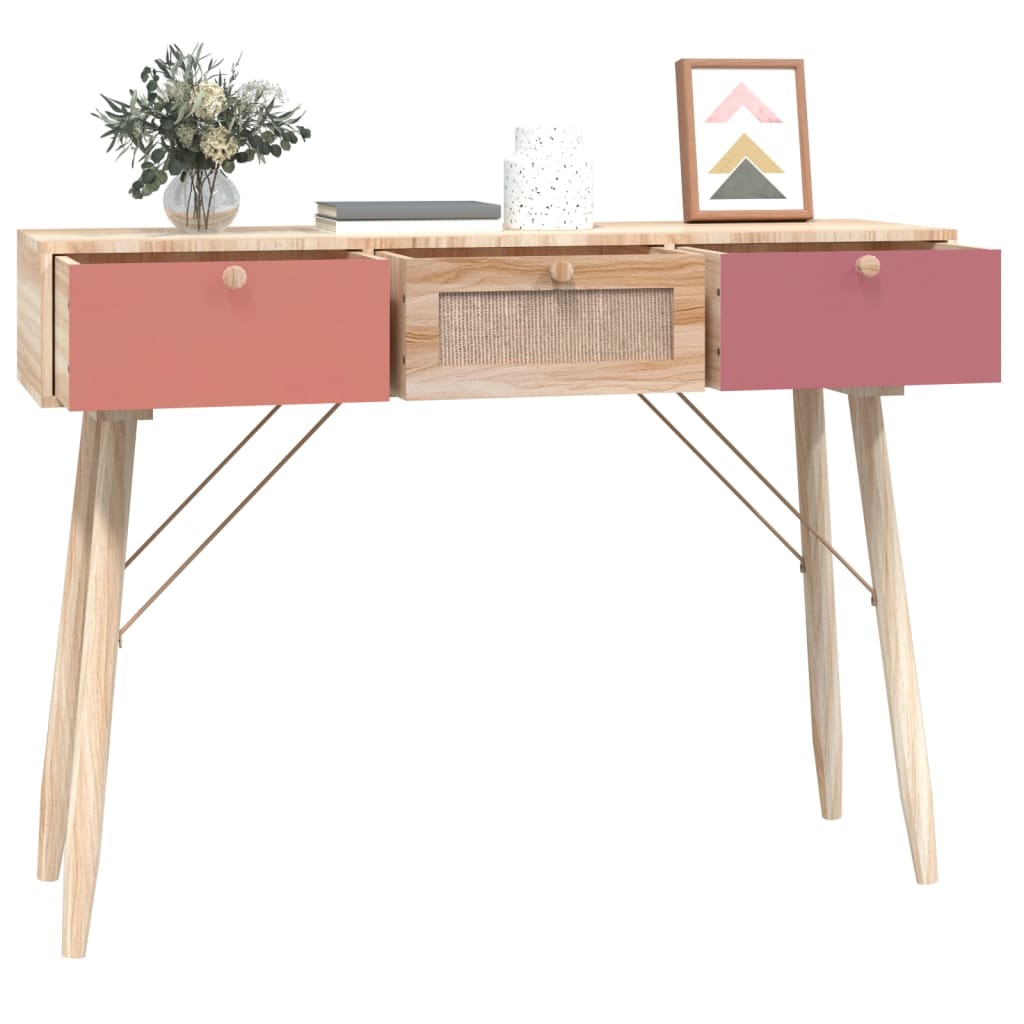 Mesa consola con cajones madera 105x30x75 cm