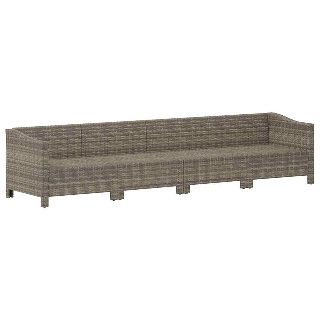 Set de muebles de jardín 4 pzas y cojines ratán sintético gris vidaXL