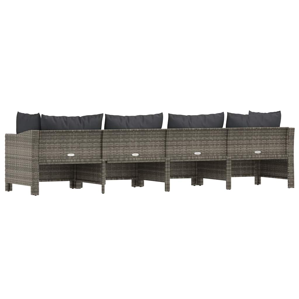 Set de muebles de jardín 4 pzas y cojines ratán sintético gris vidaXL