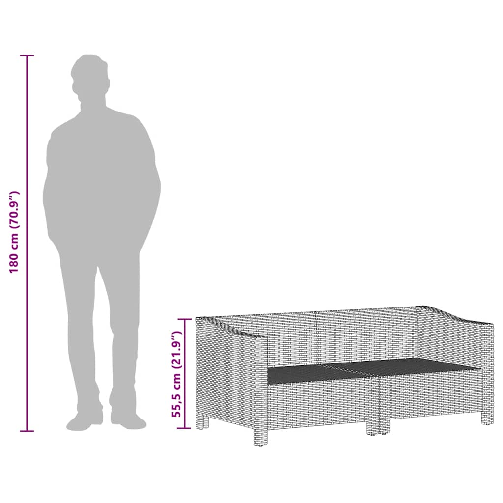 Set de muebles de jardín 4 pzas y cojines ratán sintético gris vidaXL